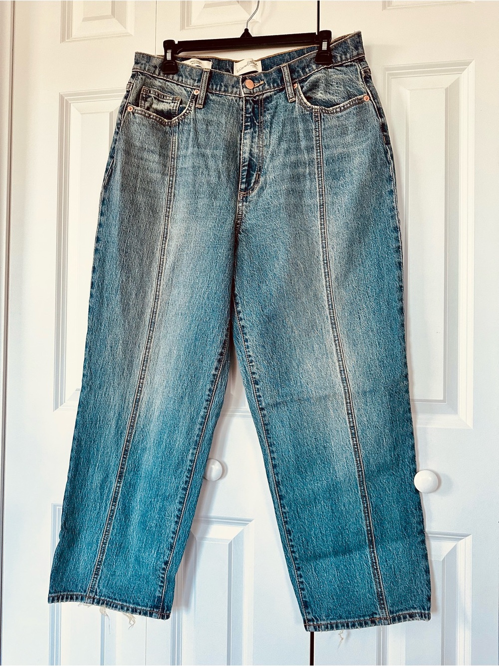 Universal Thread Light Blue Denim Jeans with Tan Topstitching